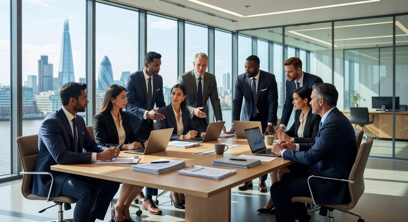 Diverse corporate team in London